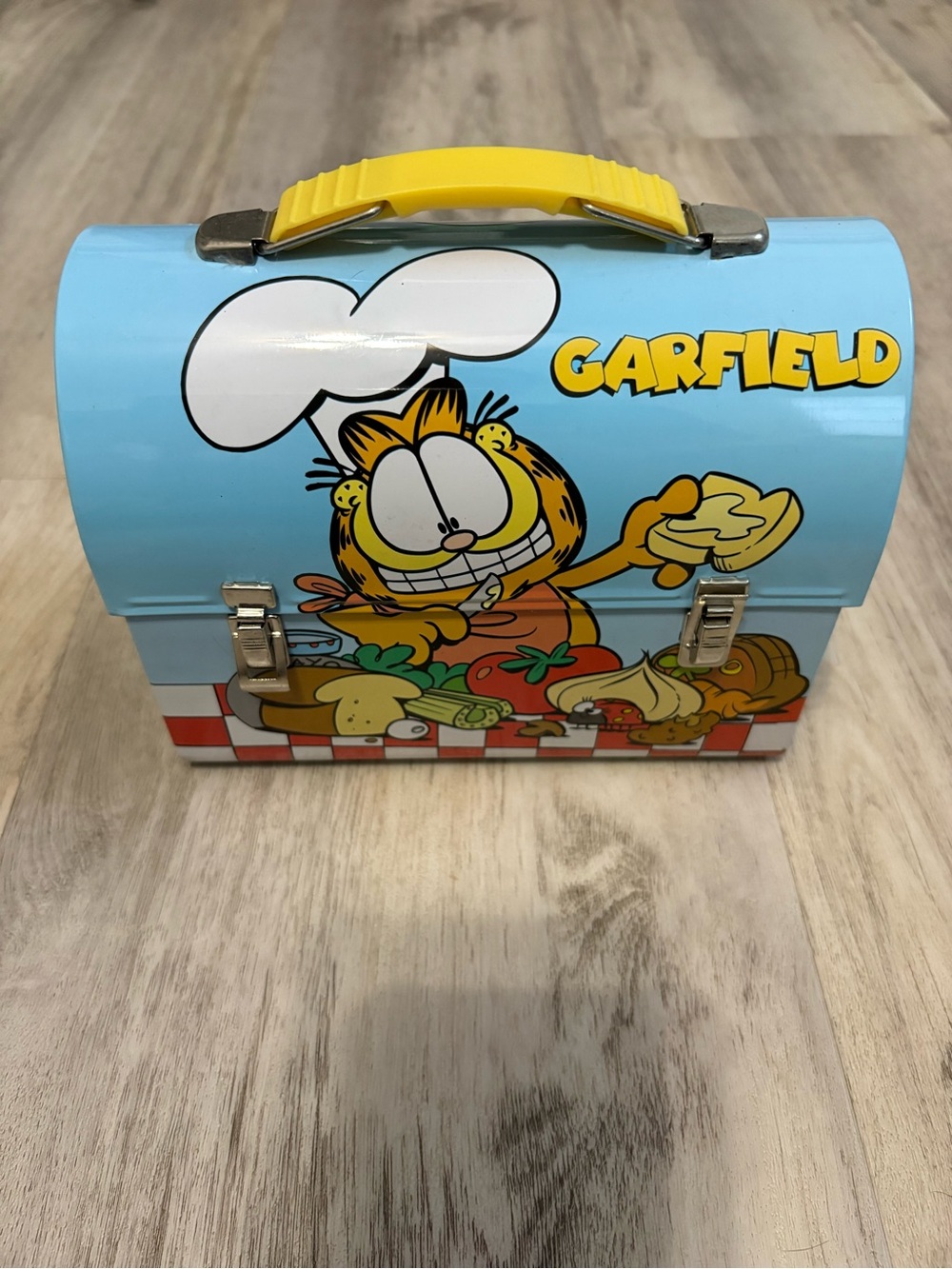 Vintage 1978 Garfield Lunchbox Blue Tin Collectible